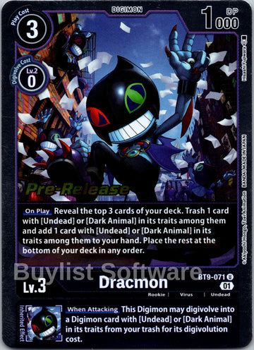 Dracmon [BT9-071] [X Record Pre-Release Cards] Foil