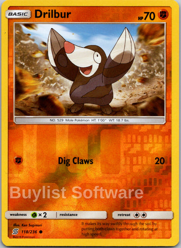 Drilbur [118/236] [Unified Minds] Reverse Holofoil