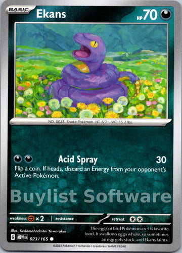 Ekans (023/165) [Scarlet & Violet:  151] Reverse Holofoil