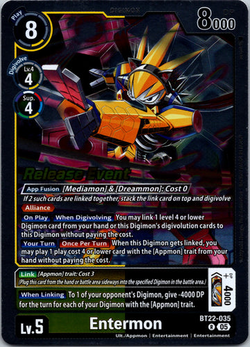 Entermon [BT22-035 R] [Cyber Eden Release Event Cards] Foil
