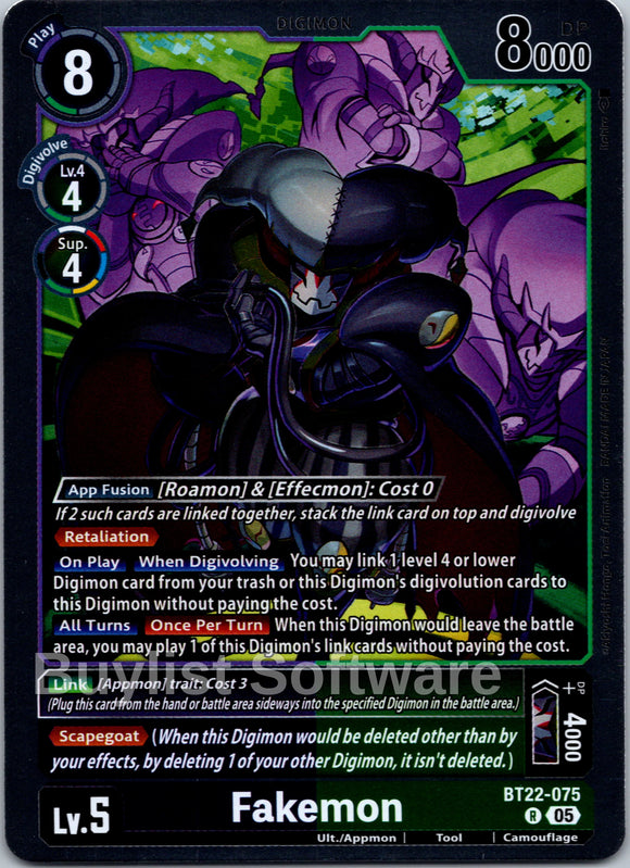 Fakemon [BT22-075 R] [Cyber Eden] Foil