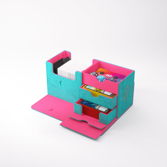 The Academic 133+ XL Convertible Teal/Pink Deck Box (133ct)