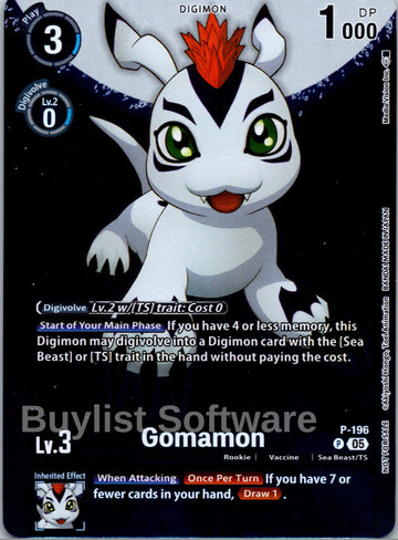 Gomamon (Digimon Story: Time Stranger Promo Pack) [P-196] [Digimon Promotion Cards] Foil
