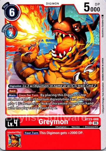 Greymon [BT23-008 U] [Hackers' Slumber]