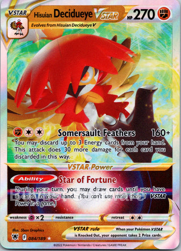 Hisuian Decidueye VSTAR [084/189] [Astral Radiance] Holofoil