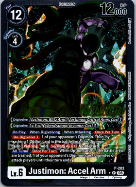 Justimon: Accel Arm (Store Tournament 2025 Vol.4 Winner Pack) [P-203 P] [Digimon Promotion Cards] Foil
