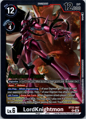 LordKnightmon [BT22-067 R] [Cyber Eden Release Event Cards] Foil
