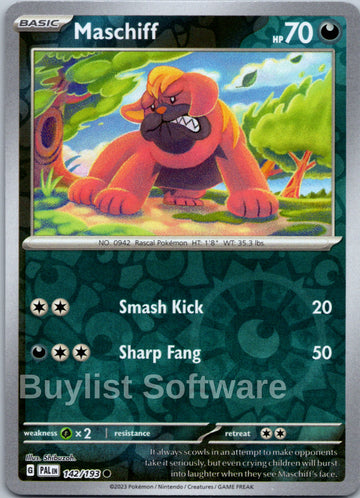 Maschiff - 142/193 [142/193] [Paldea Evolved] Reverse Holofoil