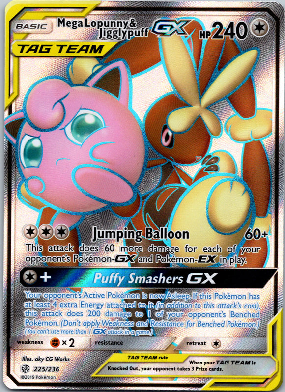 Mega Lopunny & Jigglypuff GX (Full Art) [225/236] [Cosmic Eclipse] Holofoil