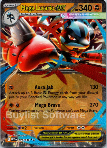 Mega Lucario ex [077/132] [Mega Evolution] Holofoil