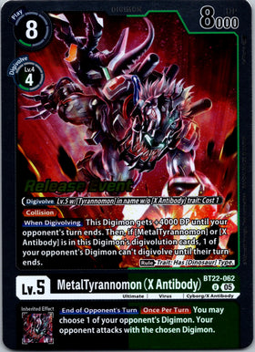 MetalTyrannomon (X Antibody) [BT22-062 U] [Cyber Eden Release Event Cards] Foil