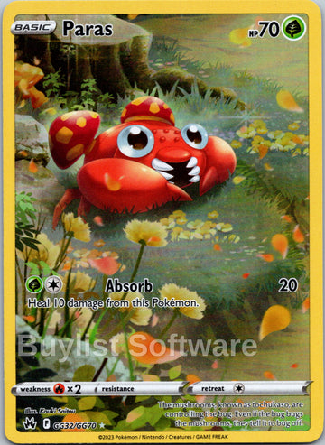 Paras [GG32/GG70] [Crown Zenith: Galarian Gallery] Holofoil