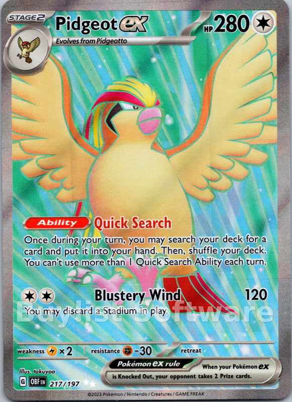 Pidgeot ex (217/197) [Scarlet & Violet: Obsidian Flames]