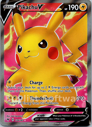 Pikachu V (Full Art) [170/185] [SWSH04: Vivid Voltage]