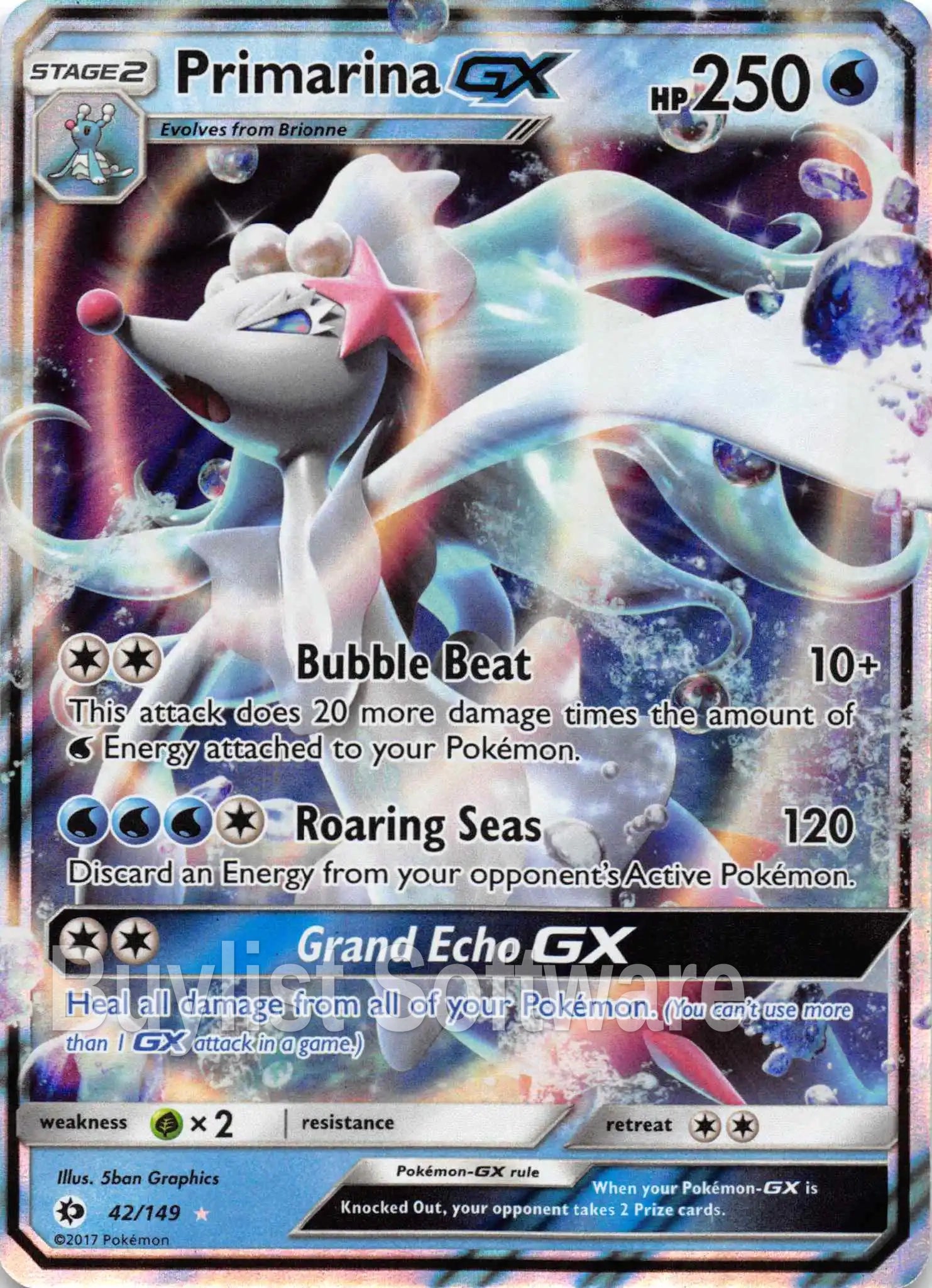 Primarina GX [42/149] [Sun & Moon Base Set] Holofoil