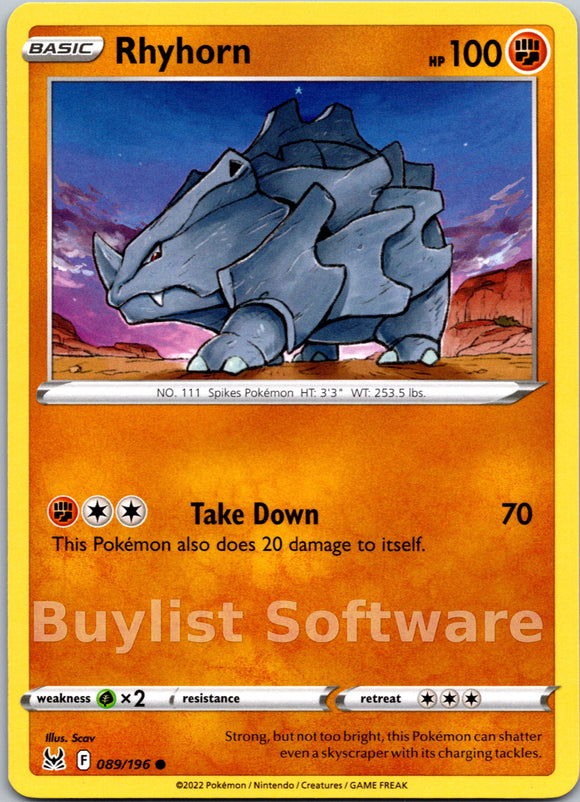 Rhyhorn (089/196) [Sword & Shield: Lost Origin]