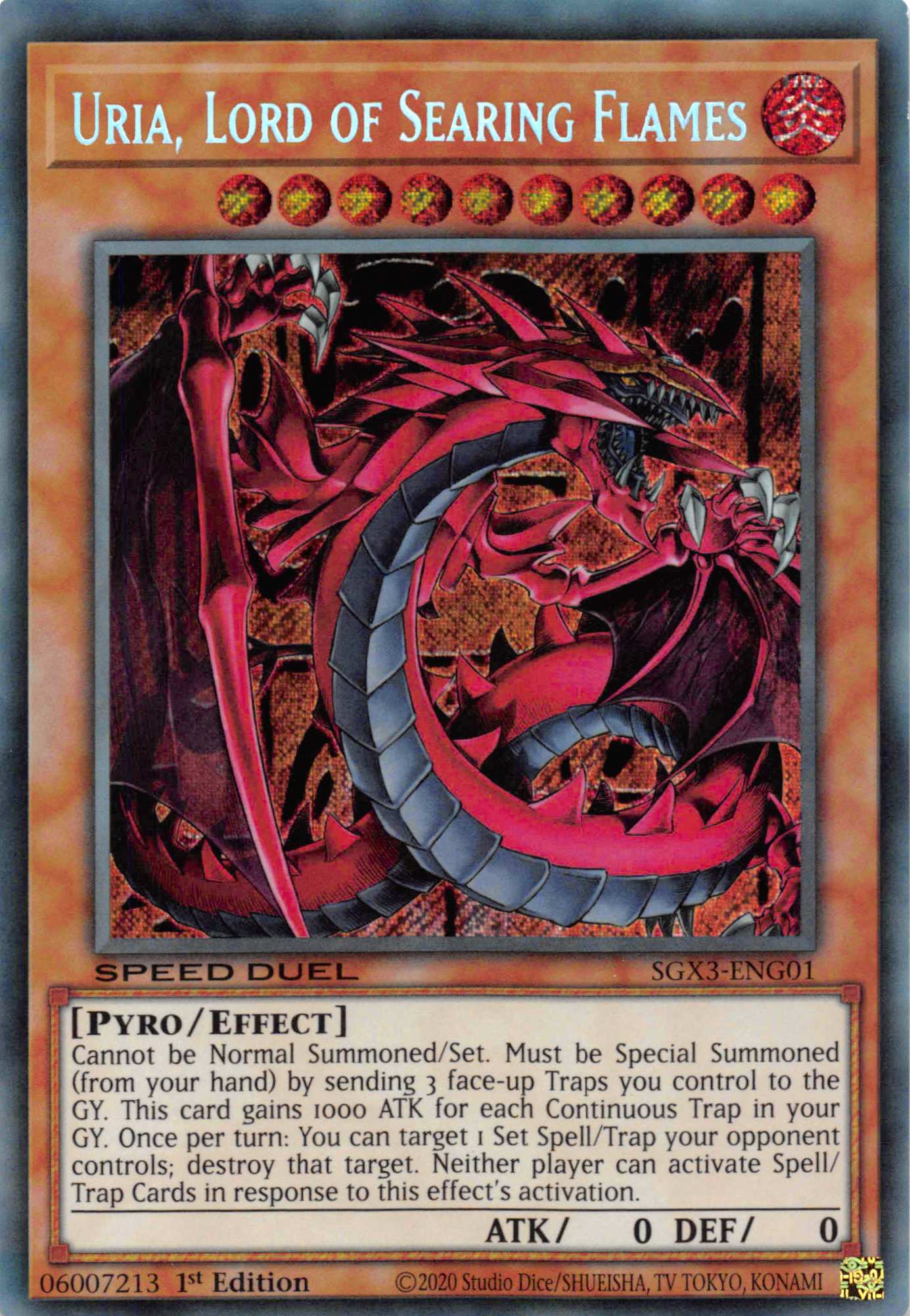 Uria, Lord of Searing Flames [SGX3-ENG01] Secret Rare