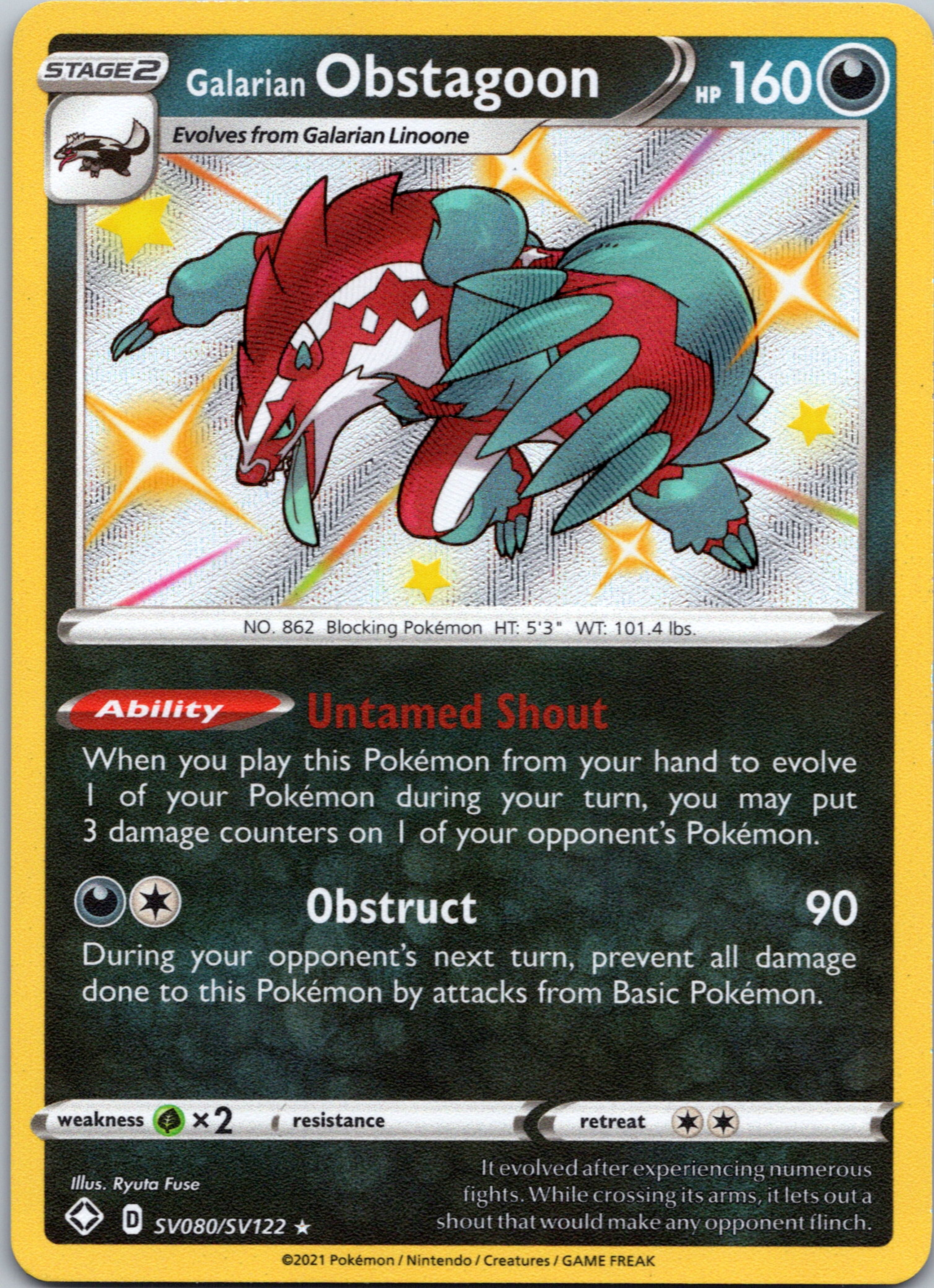 Galarian Obstagoon (SV080/SV122) [Sword & Shield: Shining Fates]