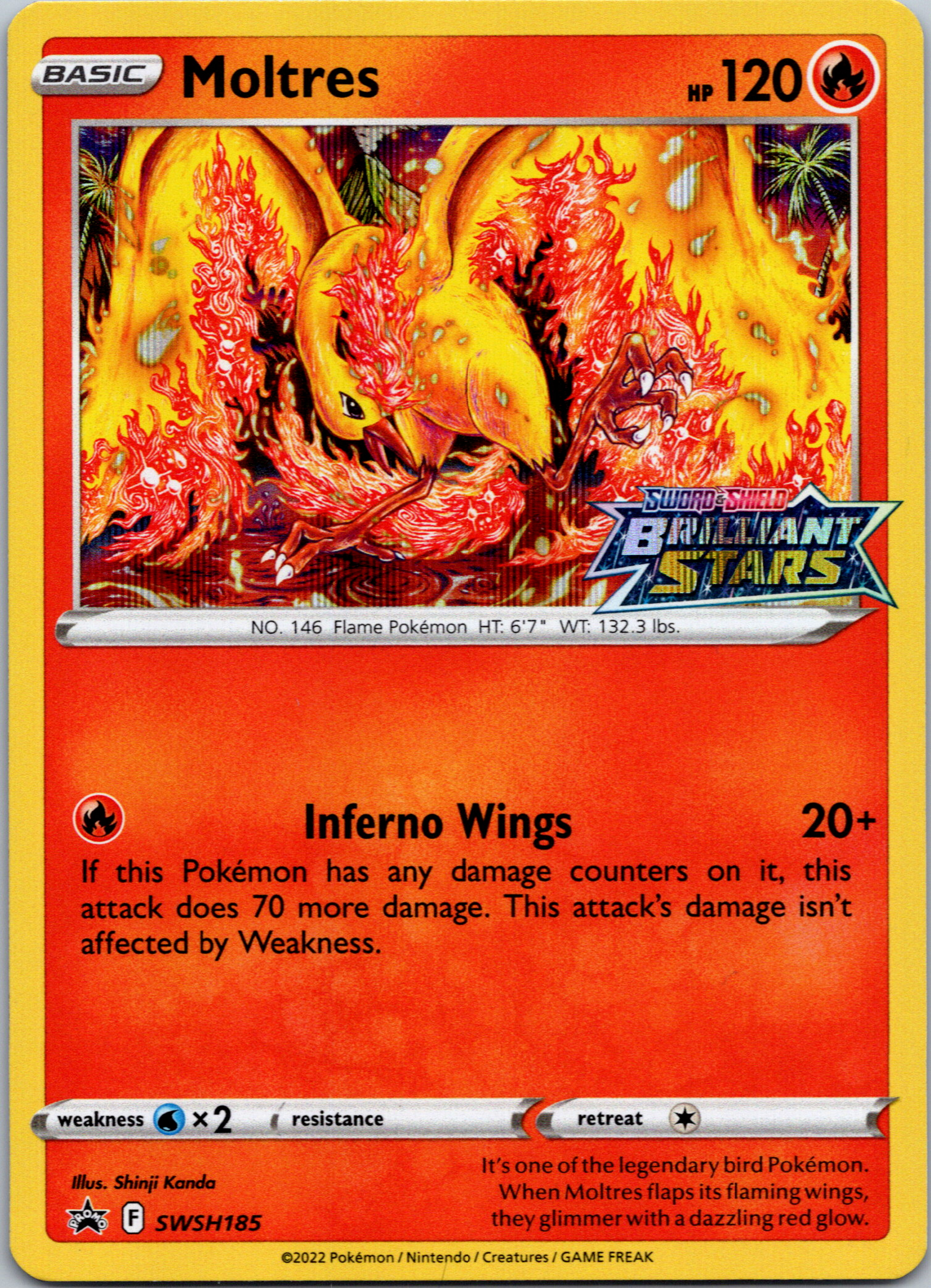 Moltres (SWSH185) (Prerelease Promo) [Sword & Shield: Black Star Promos]