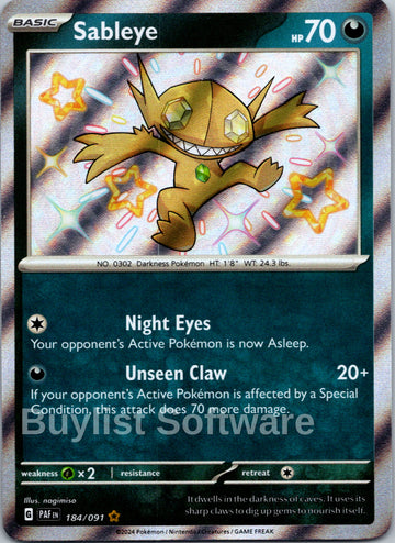 Sableye [184/091] - (Paldean Fates) Holofoil