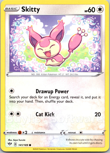 Skitty (141/189) [SWSH03: Darkness Ablaze]