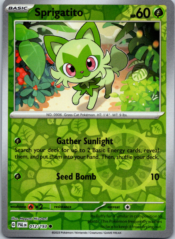 Sprigatito - 012/193 [012/193] [Paldea Evolved] Reverse Holofoil