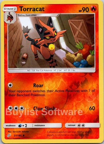 Torracat [21/181] [Team Up] Reverse Holofoil