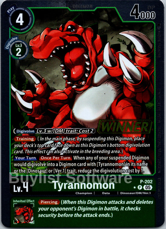 Tyrannomon (Store Tournament 2025 Vol.4 Winner Pack) [P-202 P] [Digimon Promotion Cards] Foil