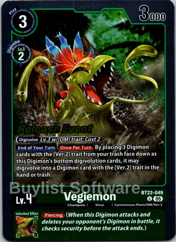 Vegiemon [BT22-049 U] [Cyber Eden Release Event Cards] Foil