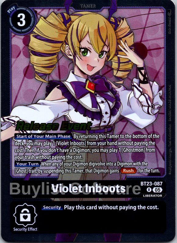 Violet Inboots [BT23-087 R] [Hackers' Slumber Release Event Cards] Foil