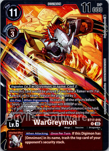 WarGreymon [BT17-015 R] [Secret Crisis] Foil