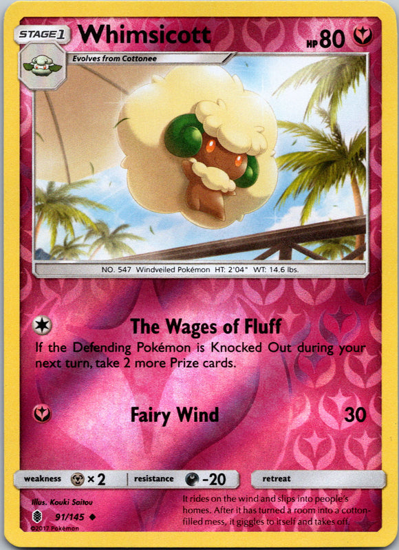 Whimsicott [91/145] [Guardians Rising] Reverse Holofoil
