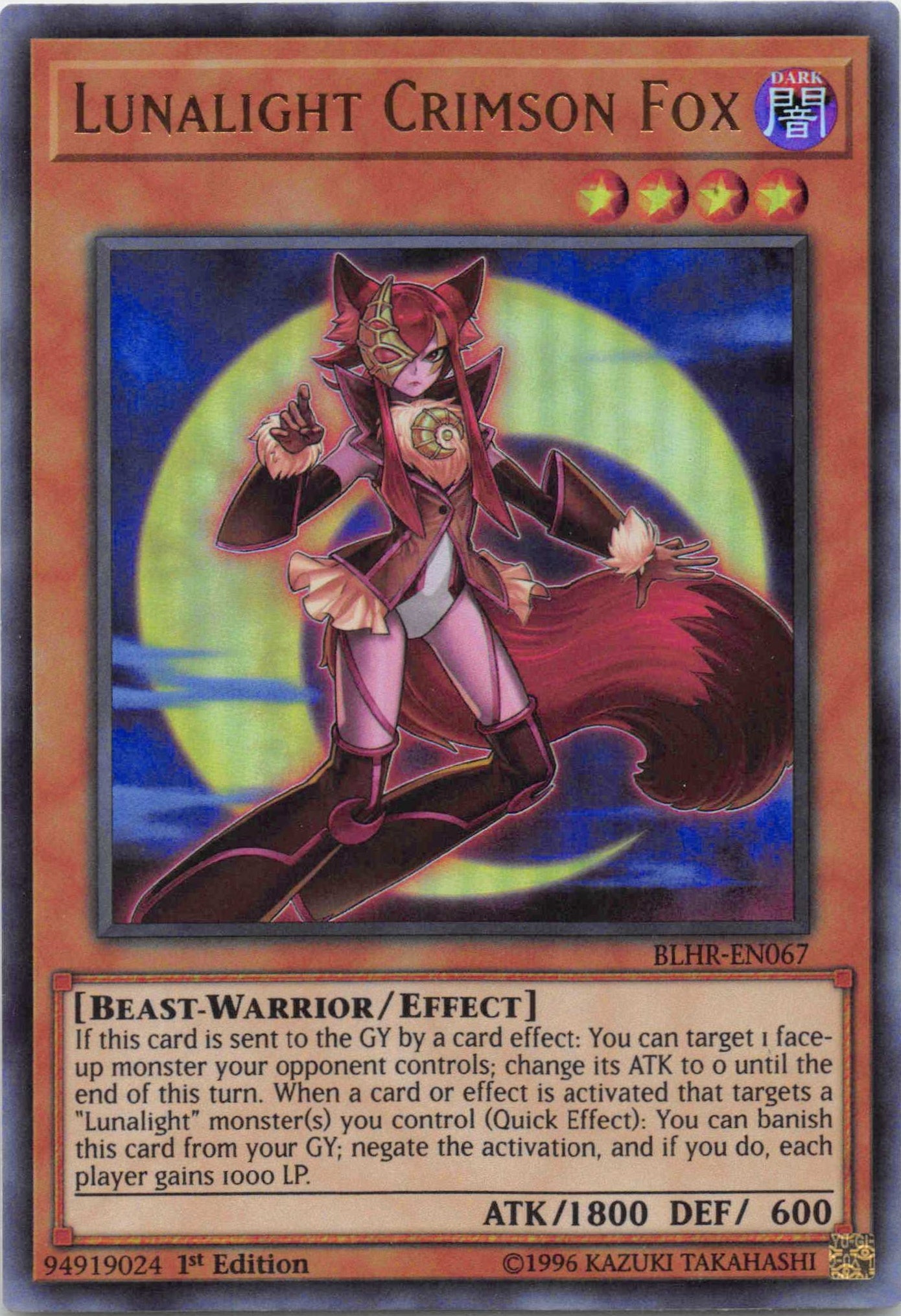 Lunalight Crimson Fox [BLHR-EN067] Ultra Rare