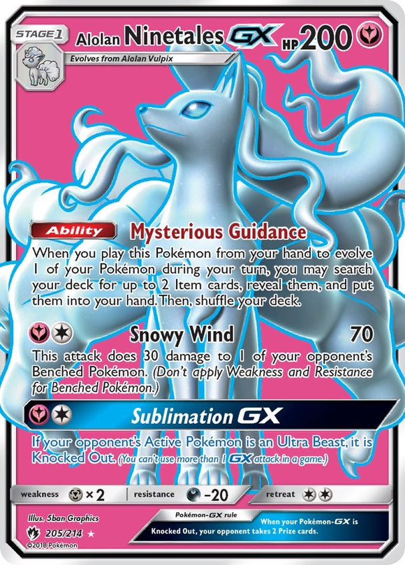 Alolan Ninetales GX [205/214] [Lost Thunder] Holofoil