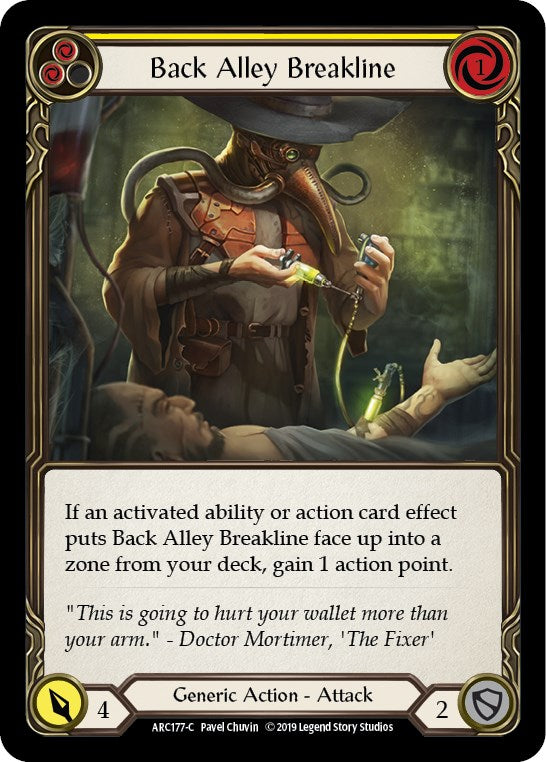 Back Alley Breakline (Yellow) [ARC177] [Arcane Rising] 1st Edition Normal