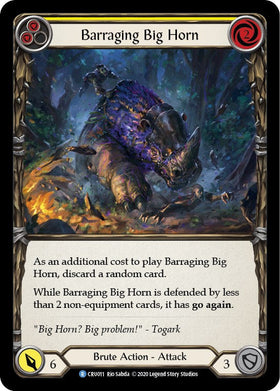 Barraging Big Horn (Yellow) (Rainbow Foil) [CRU011-RF] Unlimited Rainbow Foil
