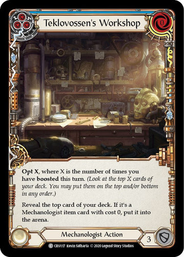 Teklovossen's Workshop (Blue) (Rainbow Foil) [CRU117-RF] Unlimited Rainbow Foil