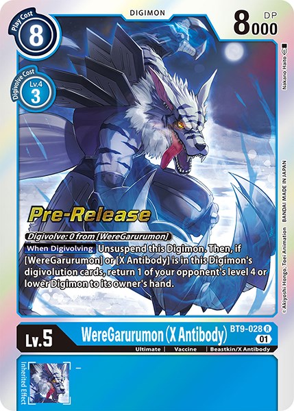 WereGarurumon (X Antibody) [BT9-028 R] [X Record Pre-Release Cards] Foil