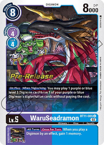 WaruSeadramon [BT11-085 U] [Dimensional Phase Pre-Release Cards] Foil