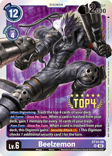 Beelzemon (Digimon 3-On-3 Top 4) [ST14-08 SR] [ Beelzemon Advanced Deck Set] Foil