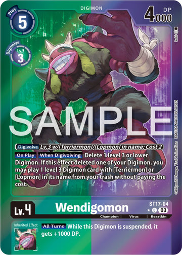 Wendigomon (Advanced Deck Set Double Typhoon Secret Pack) [ST17-04 U] [ Double Typhoon Advanced Deck Set] Foil