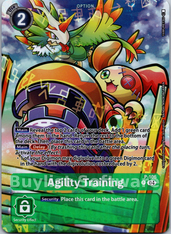Agility Training (Starter Deck 19 Exclusive) [P-106 P] [Digimon Promotion Cards] Foil