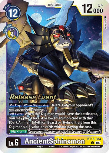 AncientSphinxmon [BT18-084 R] [Release Special Booster 2.0 Celebration Event Cards] Foil