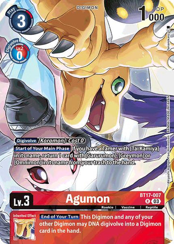 Agumon (Omnimon Binder Set) [BT17-007 R] [Secret Crisis] Foil