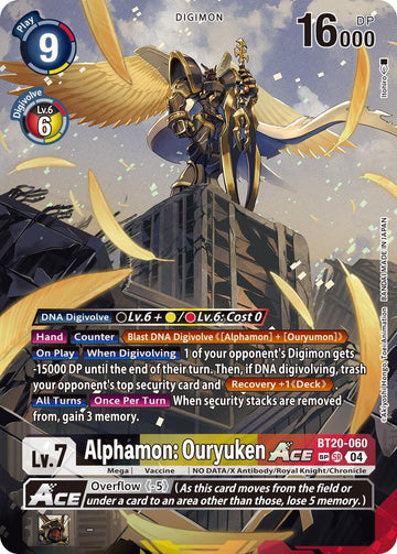 Alphamon: Ouryuken ACE (Textured) [BT20-060 SR] [Release Special Booster 2.5] Foil