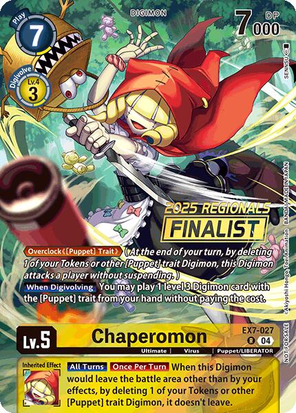 Chaperomon (2025 Regionals Finalist) [EX7-027 R] [Digimon LIBERATOR] Foil