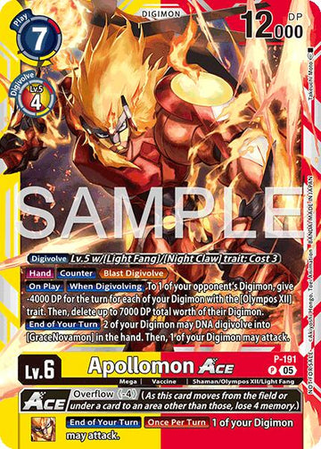 Apollomon ACE (Time Stranger Demo Deck) [P-191 P] [Digimon Demo Deck Exclusive Cards]
