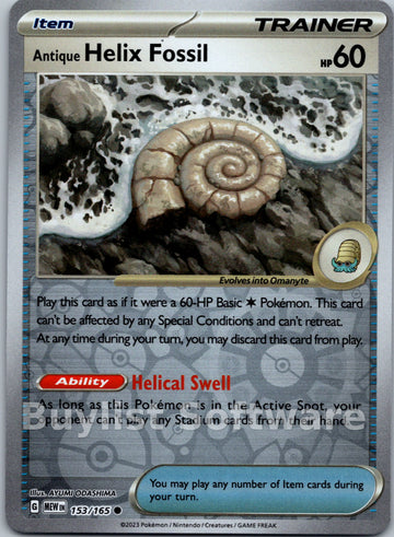 Antique Helix Fossil [153/165] [Scarlet & Violet 151] Reverse Holofoil