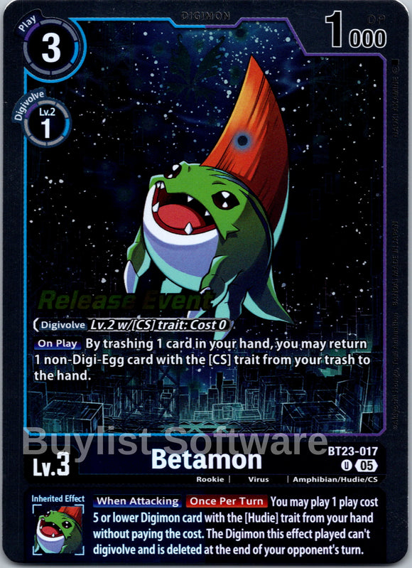 Betamon [BT23-017 U] [Hackers' Slumber Release Event Cards]