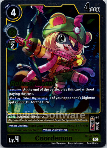 Coordemon [BT23-028 U] [Hackers' Slumber Release Event Cards]